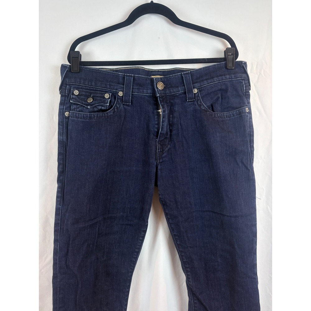 True Religion Geno Relaxed Slim Jeans Mens 38 Indigo Dark Wash Made in USA Blue